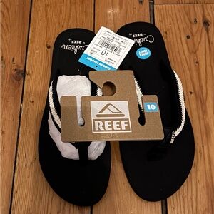 Reef Black and White Flip Flops